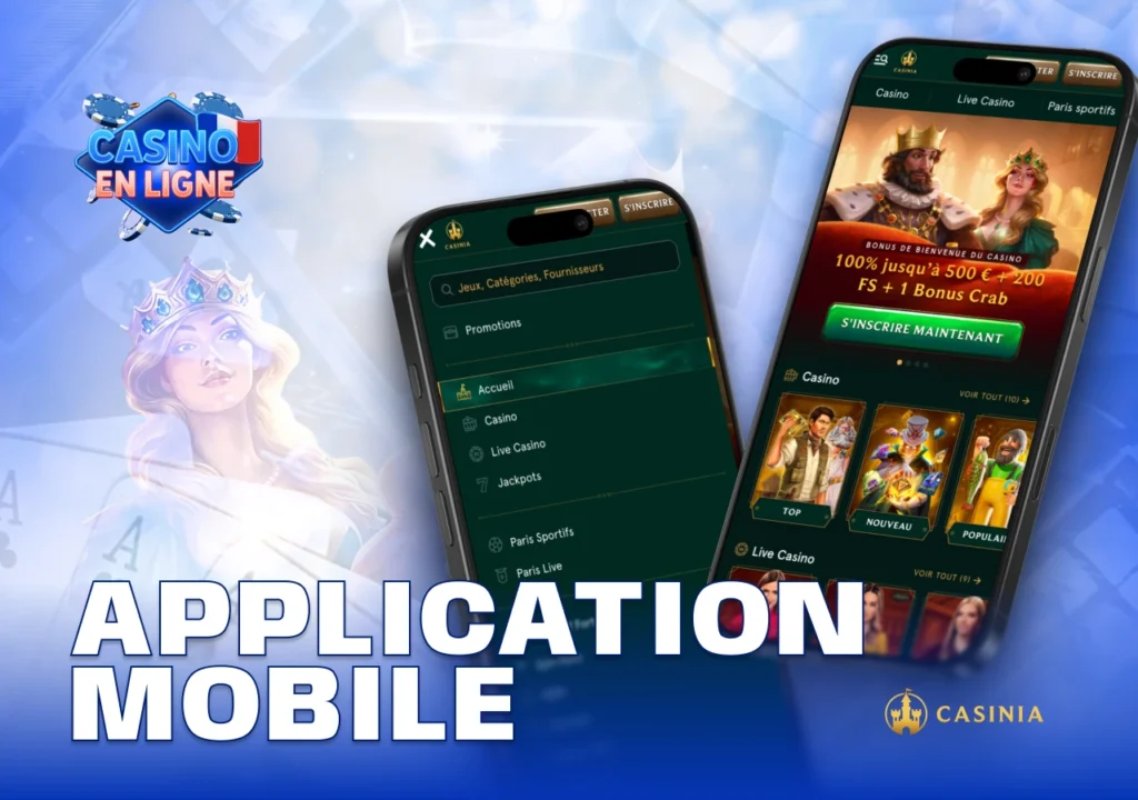 Application mobile officielle Casinia disponible sur Android et iOS