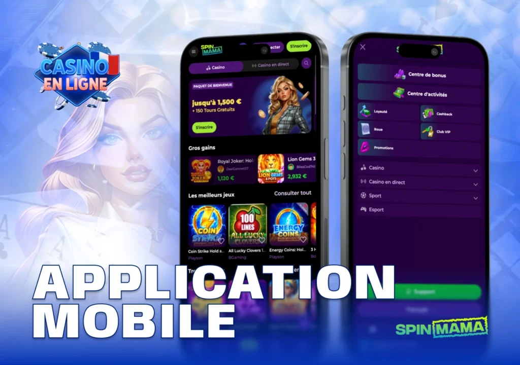 Application mobile Spinmama Casino pour Android et iOS en France