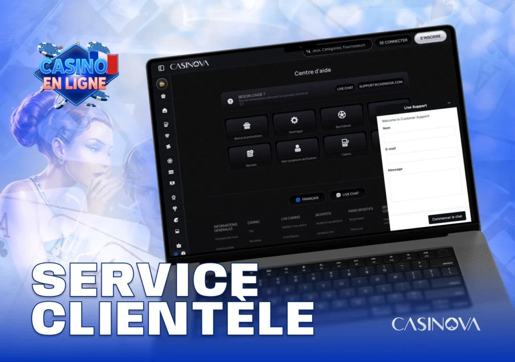 Support client accessible 24/7 pour aider les joueurs
