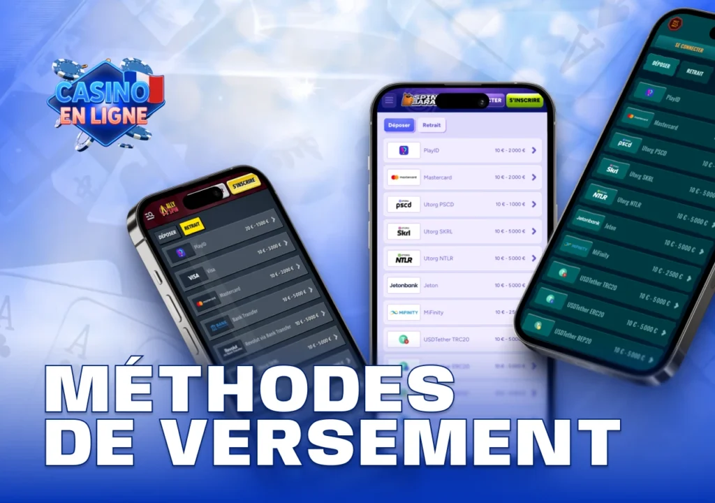 Options de dépôt et retrait sécurisées pour les casinos en ligne français