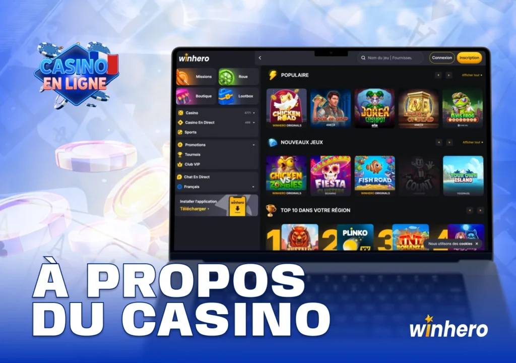 Présentation du casino en ligne en France avec informations sur les jeux disponibles et fonctionnalités principales