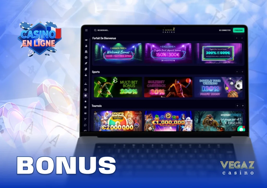 Sélection de bonus et promotions exclusives incluant tours gratuits, cashback et récompenses régulières
