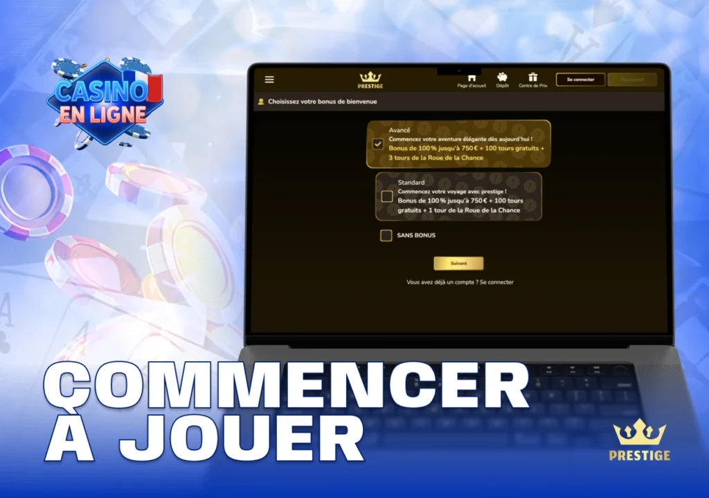 Guide pour démarrer sur Prestige Casino incluant création de compte et accès aux jeux de casino virtuels