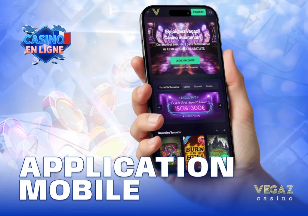Optimisée application mobile Vegaz Casino pour jouer partout avec accès aux jeux et promotions