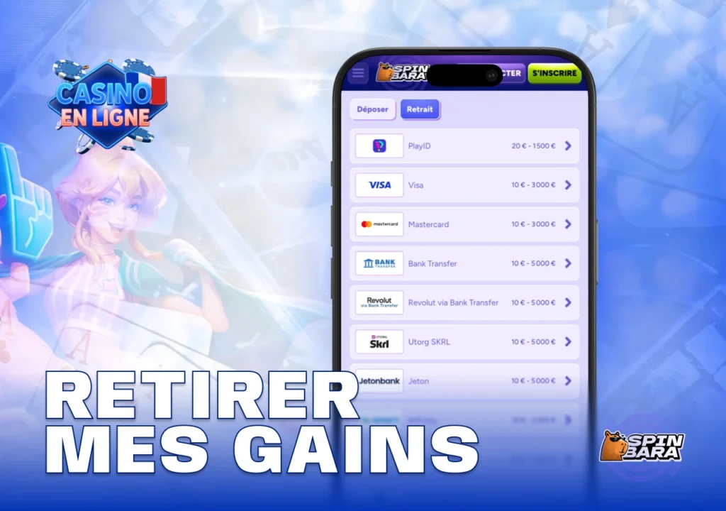 Explication claire sur les retraits de gains dans les casinos en ligne français comme Spinbara