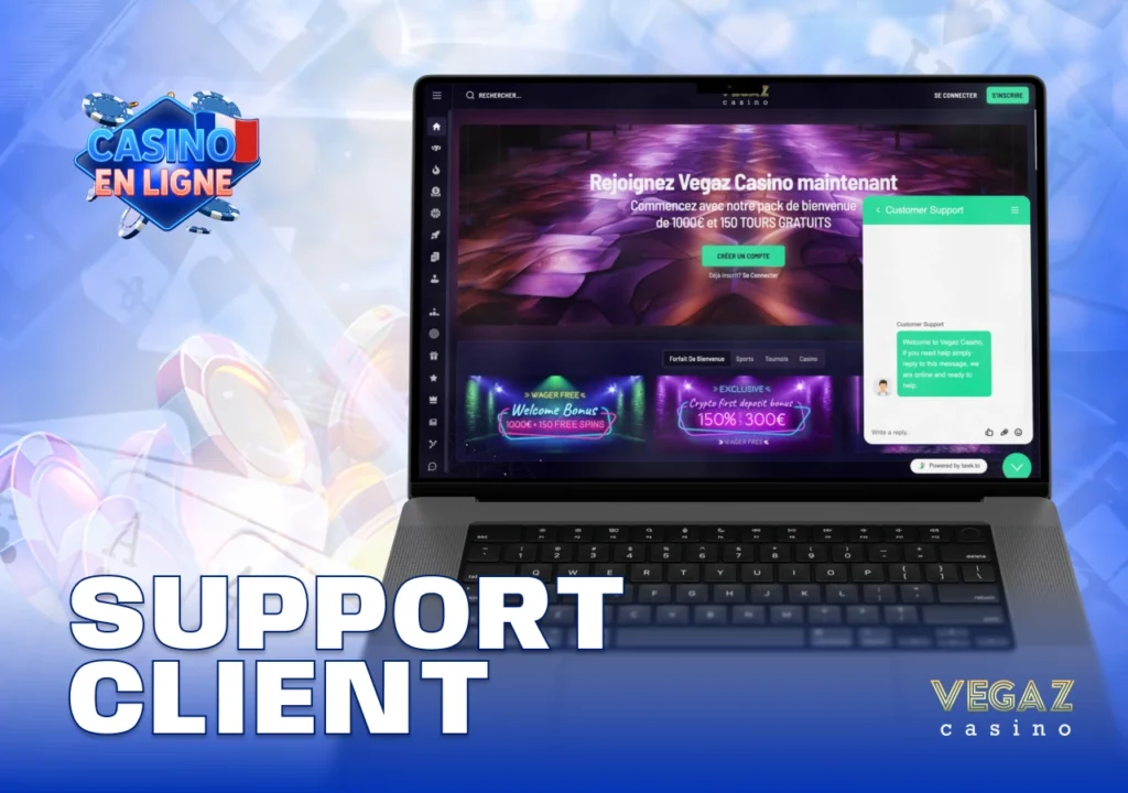Service client disponible 24/7 avec assistance multicanal, chat en direct et support personnalisé