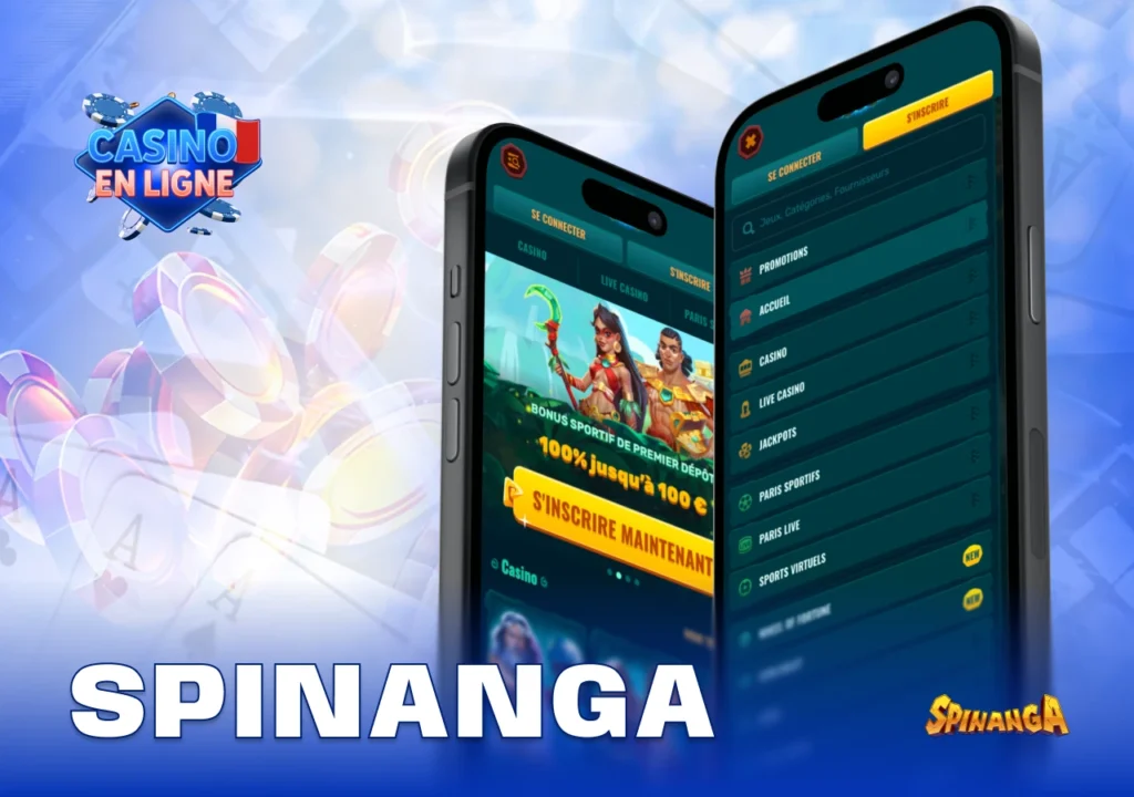 Application Spinanga orientée divertissement, avec jackpots progressifs et tournois exclusifs pour mobiles